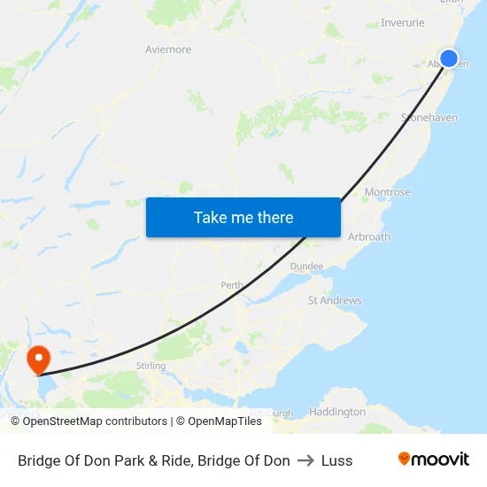 Bridge Of Don Park & Ride, Bridge Of Don to Luss map