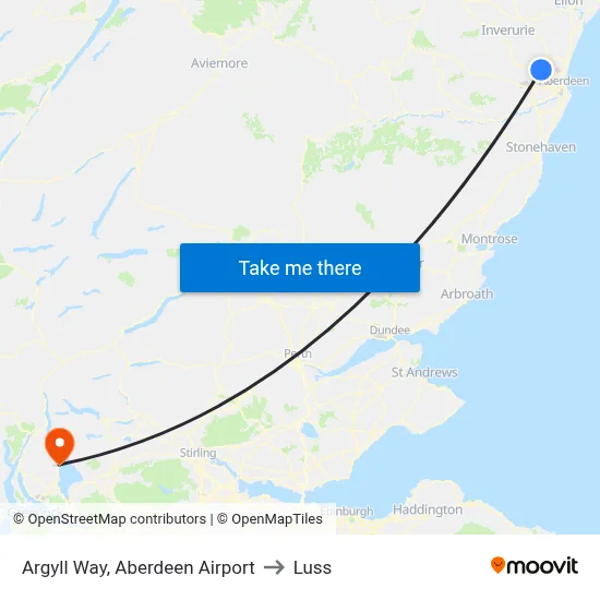 Argyll Way, Aberdeen Airport to Luss map