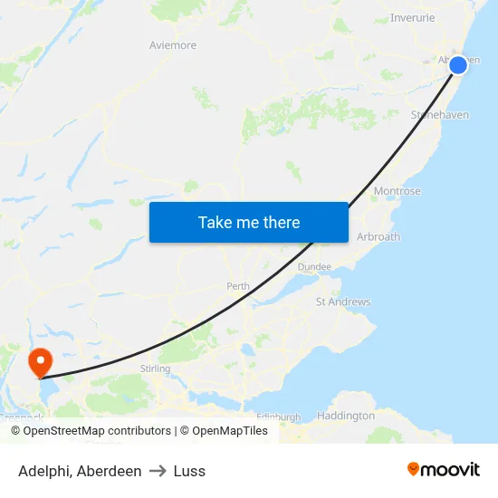 Adelphi, Aberdeen to Luss map