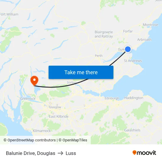 Balunie Drive, Douglas to Luss map
