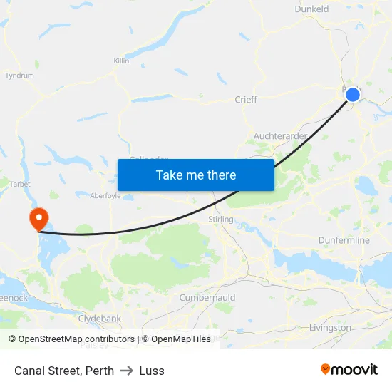 Canal Street, Perth to Luss map