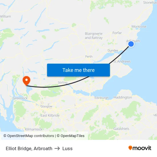 Elliot Bridge, Arbroath to Luss map