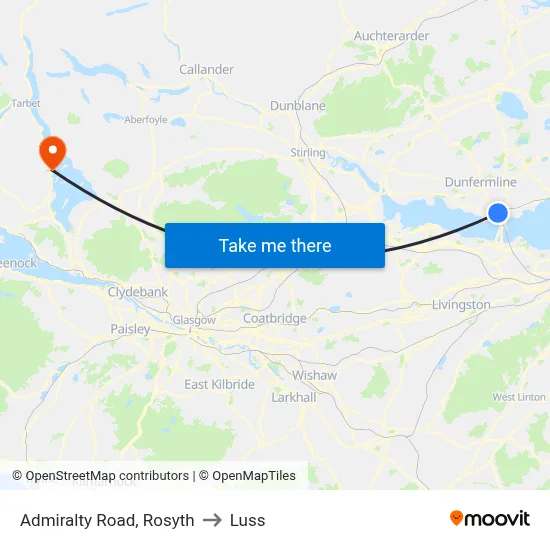 Admiralty Road, Rosyth to Luss map