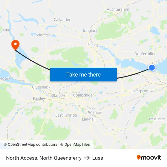 North Access, North Queensferry to Luss map