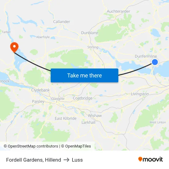 Fordell Gardens, Hillend to Luss map