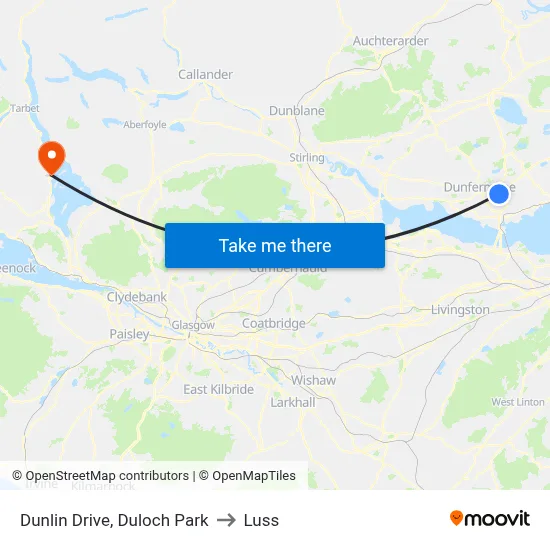 Dunlin Drive, Duloch Park to Luss map