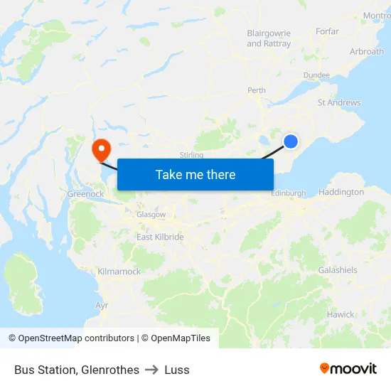 Bus Station, Glenrothes to Luss map