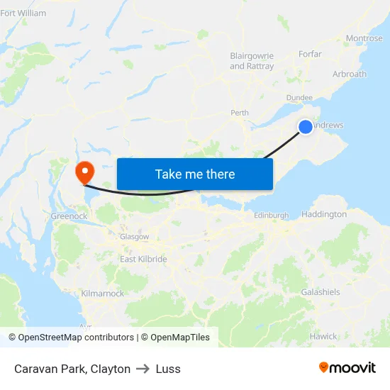 Caravan Park, Clayton to Luss map