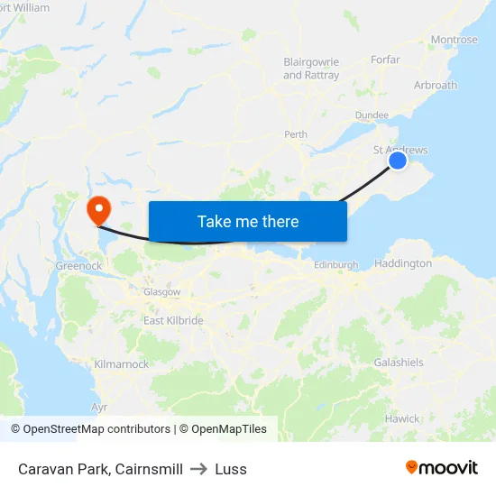 Caravan Park, Cairnsmill to Luss map