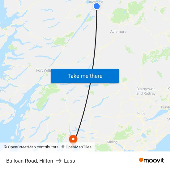 Balloan Road, Hilton to Luss map