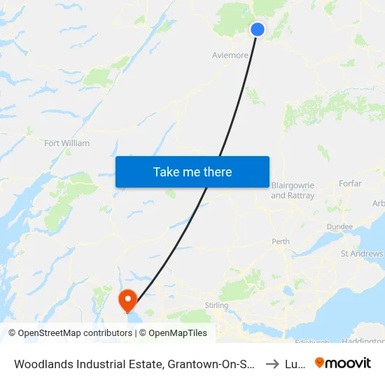 Woodlands Industrial Estate, Grantown-On-Spey to Luss map