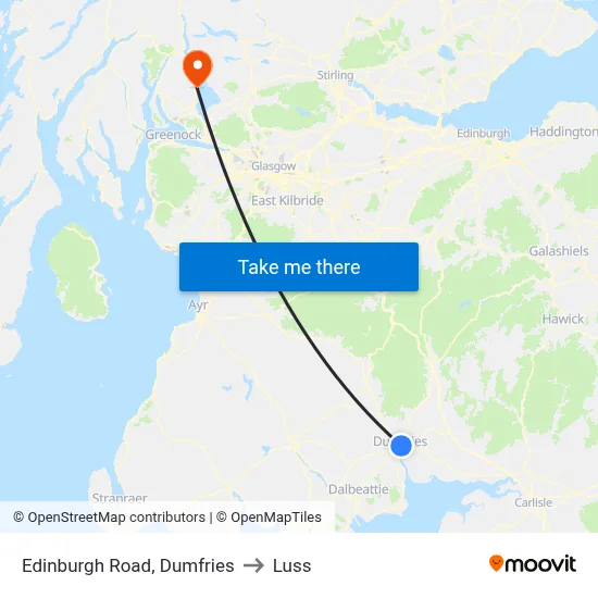Edinburgh Road, Dumfries to Luss map