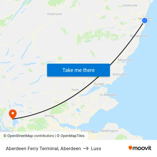 Aberdeen Ferry Terminal, Aberdeen to Luss map