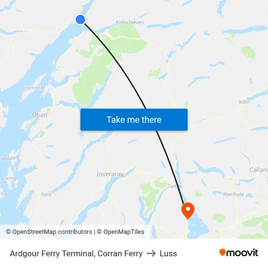 Ardgour Ferry Terminal, Corran Ferry to Luss map