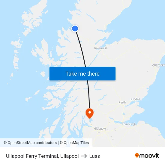 Ullapool Ferry Terminal, Ullapool to Luss map