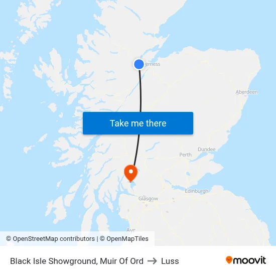 Black Isle Showground, Muir Of Ord to Luss map