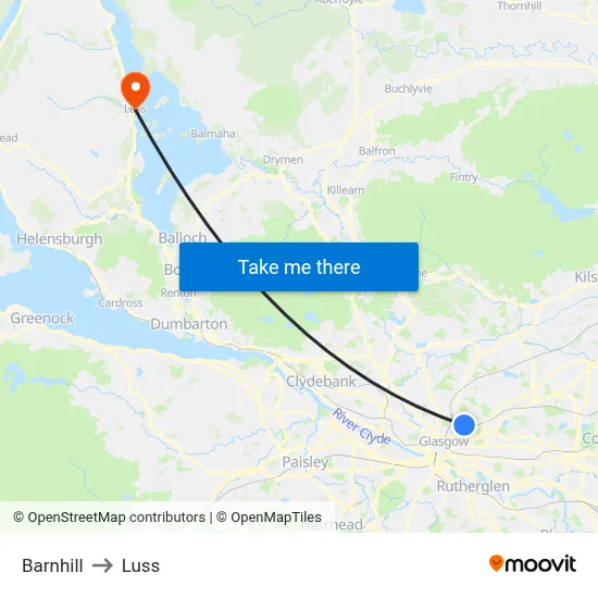 Barnhill to Luss map