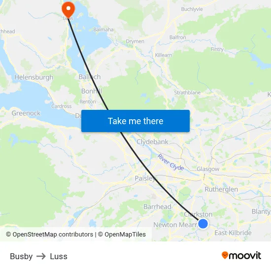 Busby to Luss map