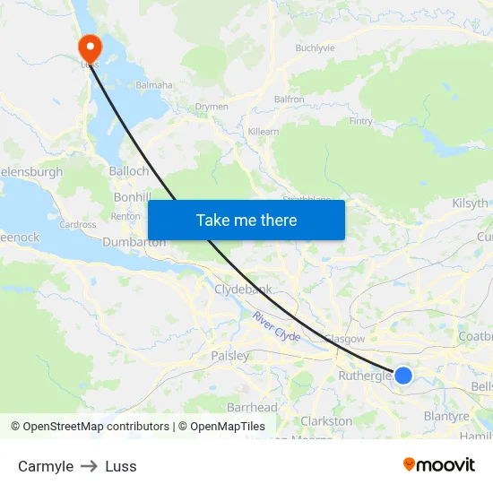 Carmyle to Luss map