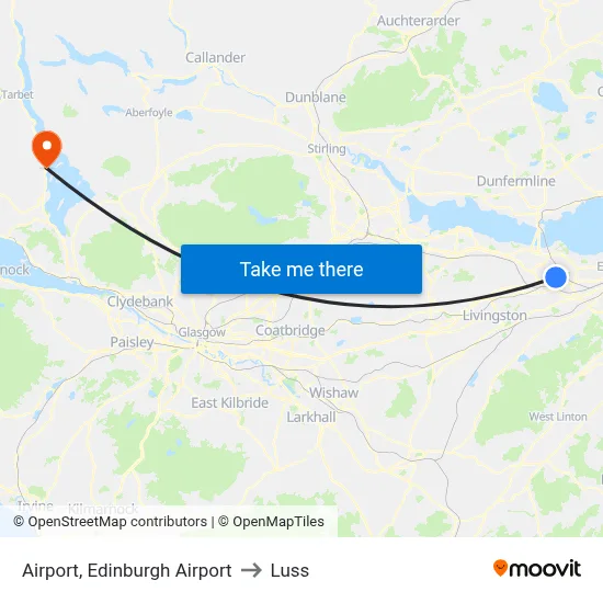 Airport, Edinburgh Airport to Luss map