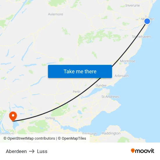 Aberdeen to Luss map