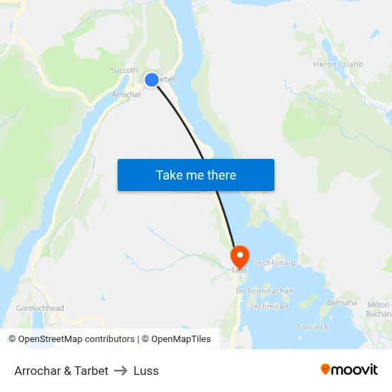 Arrochar & Tarbet to Luss map