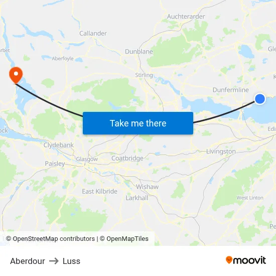Aberdour to Luss map