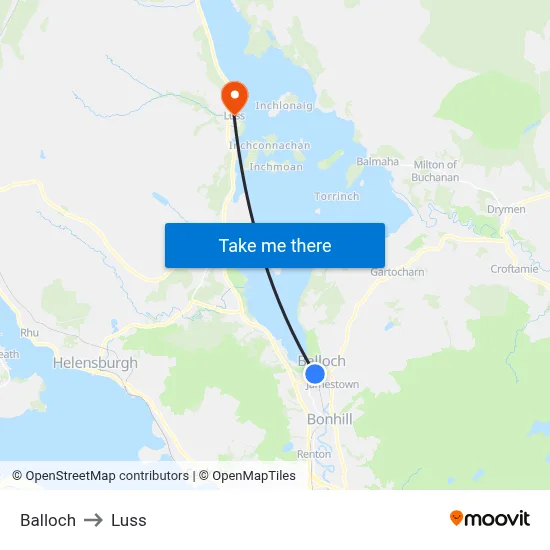 Balloch to Luss map