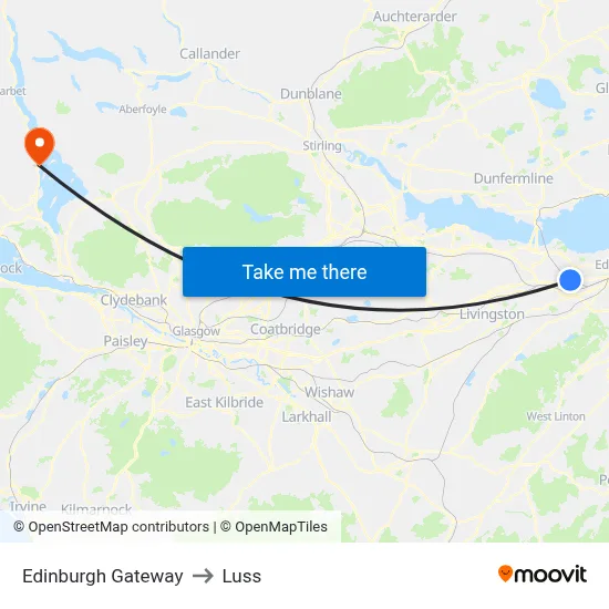 Edinburgh Gateway to Luss map