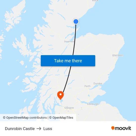 Dunrobin Castle to Luss map