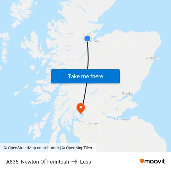 A835, Newton Of Ferintosh to Luss map