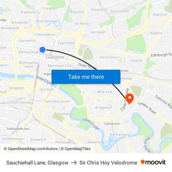 Sauchiehall Lane, Glasgow to Sir Chris Hoy Velodrome map