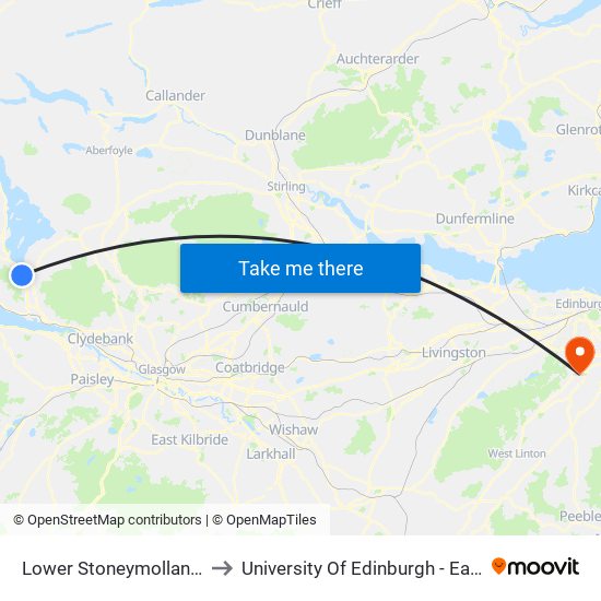 Lower Stoneymollan Road, Balloch to University Of Edinburgh - Easter Bush Campus map