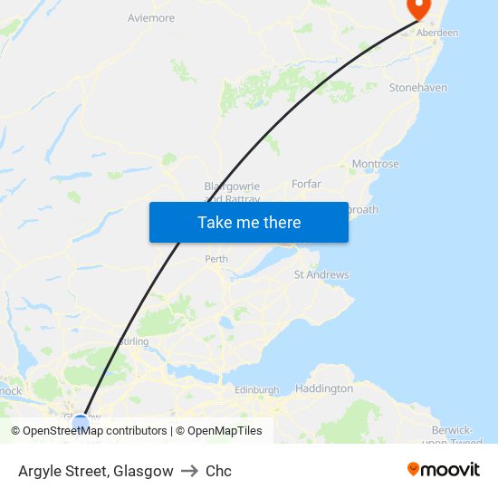 Argyle Street, Glasgow to Chc map