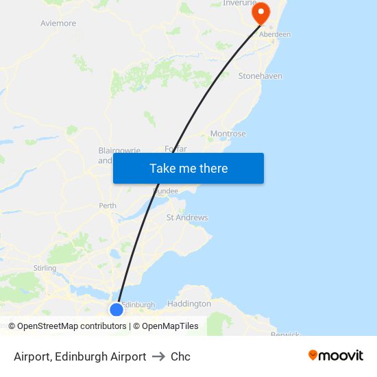 Airport, Edinburgh Airport to Chc map