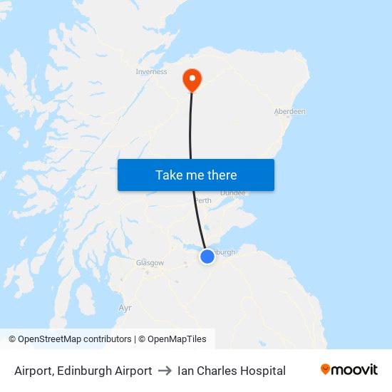 Airport, Edinburgh Airport to Ian Charles Hospital map