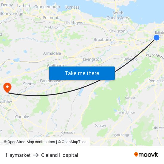 Haymarket to Cleland Hospital map