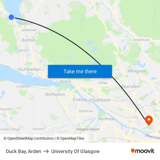 Duck Bay, Arden to University Of Glasgow map