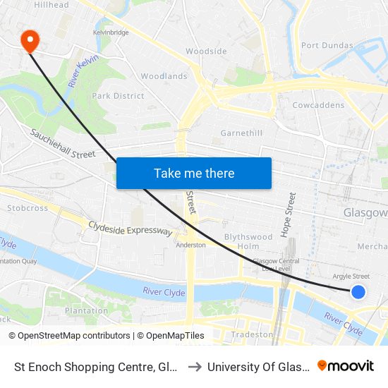 St Enoch Shopping Centre, Glasgow to University Of Glasgow map