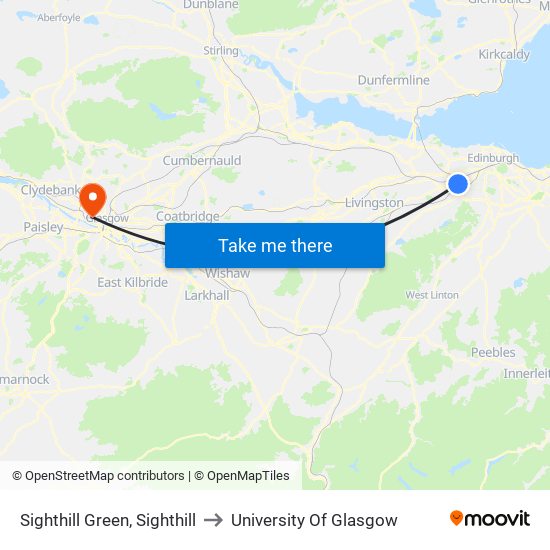 Sighthill Green, Sighthill to University Of Glasgow map