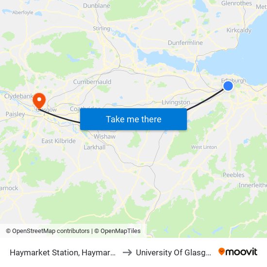 Haymarket Station, Haymarket to University Of Glasgow map