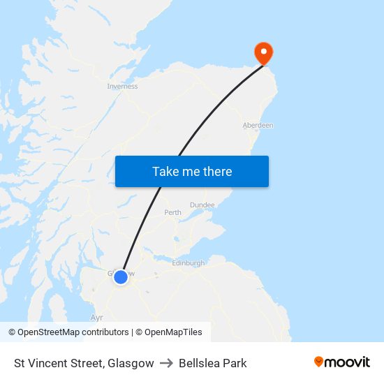 St Vincent Street, Glasgow to Bellslea Park map