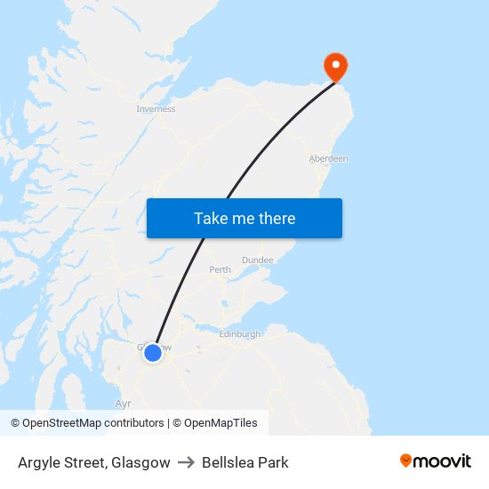 Argyle Street, Glasgow to Bellslea Park map