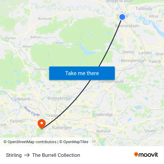 Stirling to The Burrell Collection map