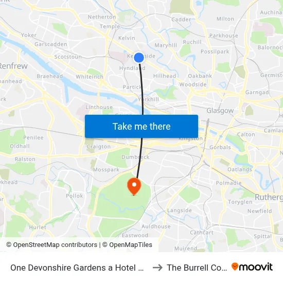 One Devonshire Gardens a Hotel Du Vin Glasgow to The Burrell Collection map