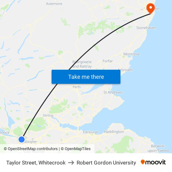 Taylor Street, Whitecrook to Robert Gordon University map