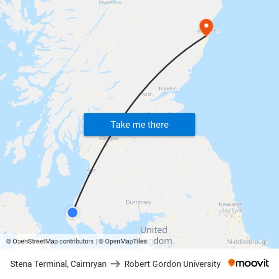 Stena Terminal, Cairnryan to Robert Gordon University map