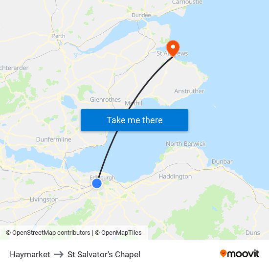 Haymarket to St Salvator's Chapel map