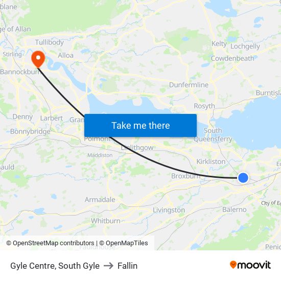 Gyle Centre, South Gyle to Fallin map