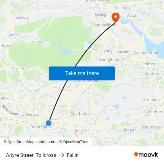 Altyre Street, Tollcross to Fallin map